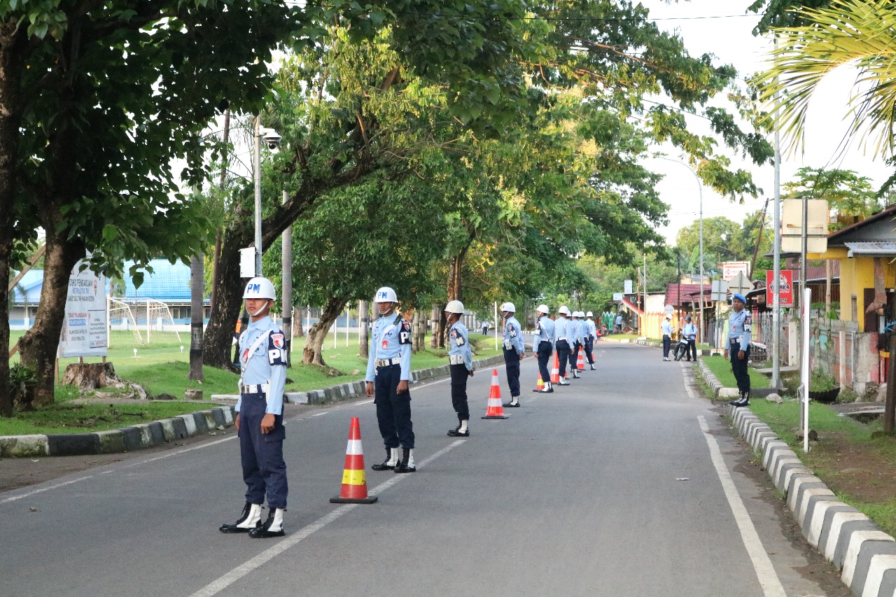 POM Lanud Sultan Hasanuddin Gelar Sweeping Tegakkan Ketertiban Prajurit