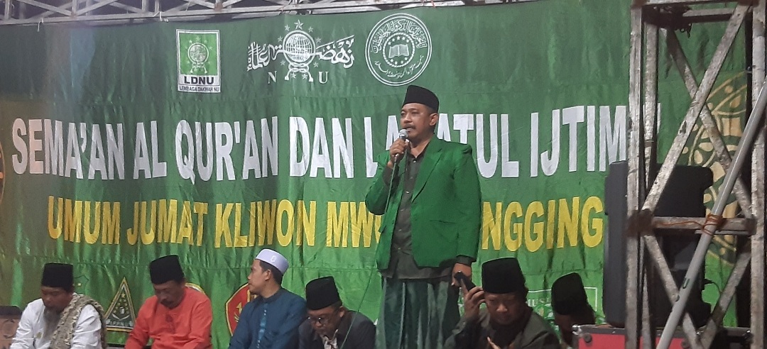 Semaan Al Quran dan Lailatul Ijtima’ Jumat Kliwon MWCNU Kecamatan Pungging di Desa Balongmasin